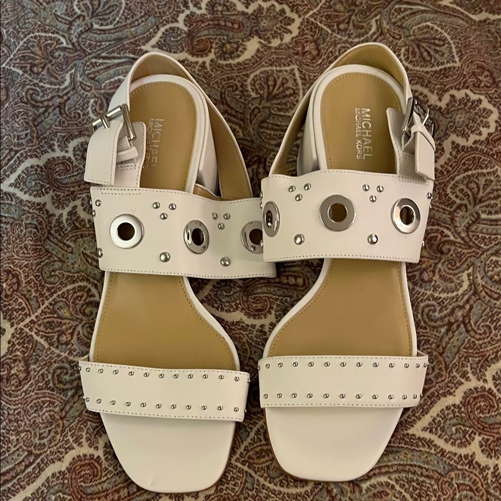 Michael Kors Cream Studded Sandals